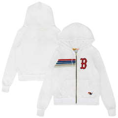 Boston Red Sox Aviator Nation x MLB Unisex Five-Stripe Tri-Blend Full-Zip Hoodie - MLB