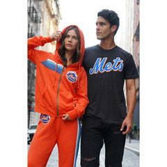 New York Mets Aviator Nation x MLB Unisex Five-Stripe Tri-Blend Full-Zip Hoodie - MLB