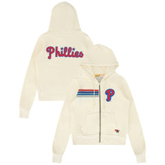 Philadelphia Phillies Aviator Nation x MLB Unisex Five-Stripe Tri-Blend Full-Zip Hoodie - MLB