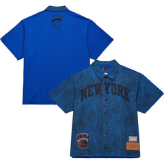 New York Knicks x Purple Brand Button-Up Shooting Shirt Navy - NBA