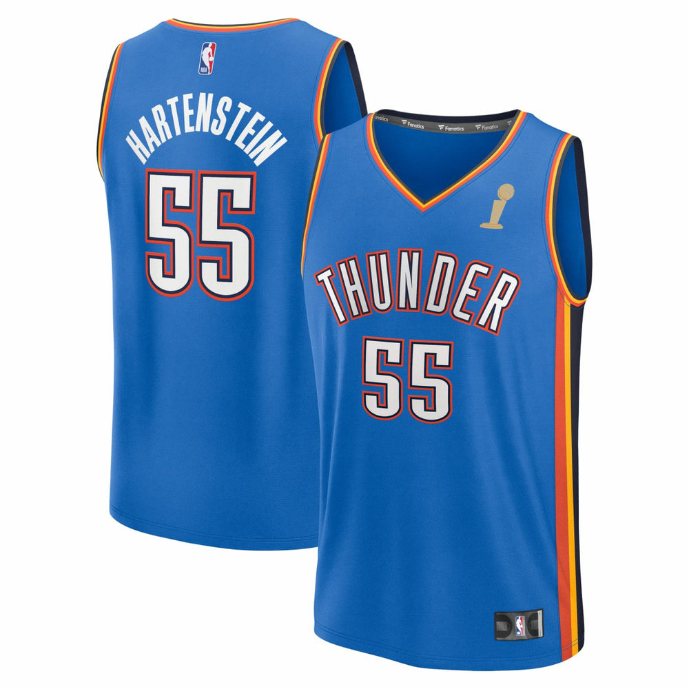 Isaiah Hartenstein Oklahoma City Thunder 2025 NBA Finals Champions Fast Break Replica Player Jersey Blue Icon Edition - NBA