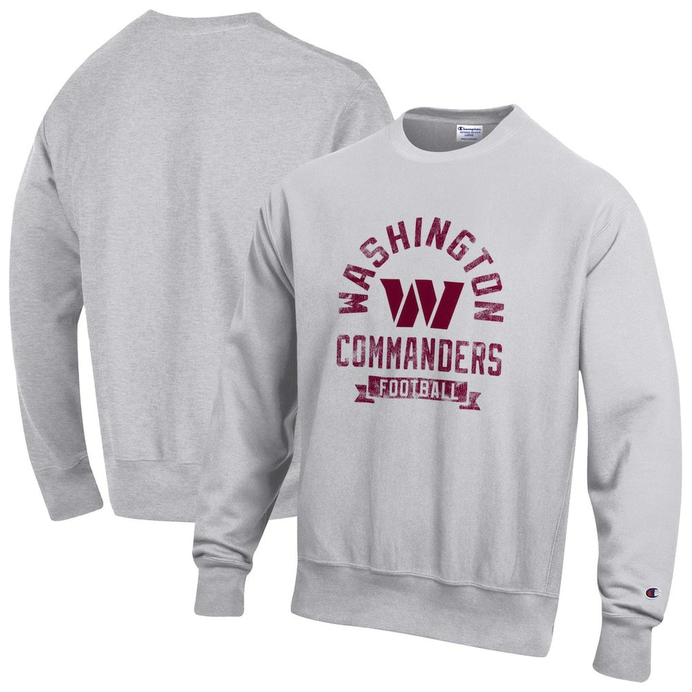 Washington Commanders Champion Reverse Weave Fleece Pullover Sweatshirt Heather Gray | NFL