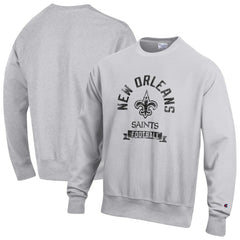 New Orleans Saints Champion Reverse Weave Fleece Pullover Sweatshirt Heather Gray | NFL