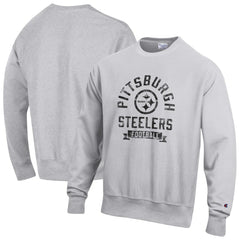 Pittsburgh Steelers Champion Reverse Weave Fleece Pullover Sweatshirt Heather Gray | NFL
