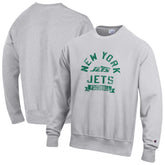 New York Jets Champion Reverse Weave Fleece Pullover Sweatshirt Heather Gray | NFL