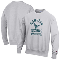Houston Texans Champion Reverse Weave Fleece Pullover Sweatshirt Heather Gray | NFL