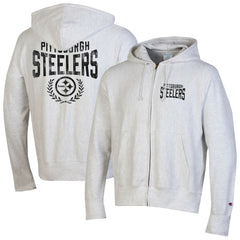 Pittsburgh Steelers Champion Reverse Weave Full-Zip Hoodie Heather Gray | NFL