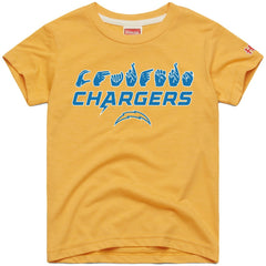 Los Angeles Chargers Homage Youth Love Sign x ASL 2.0 Tri-Blend T-Shirt Gold | NFL