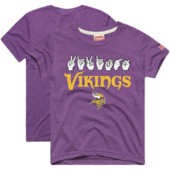 Minnesota Vikings Homage Youth Love Sign x ASL 2.0 Tri-Blend T-Shirt Purple | NFL