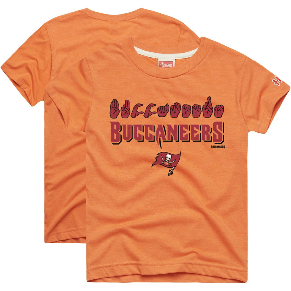 Tampa Bay Buccaneers Homage Youth Love Sign x ASL 2.0 Tri-Blend T-Shirt Orange | NFL