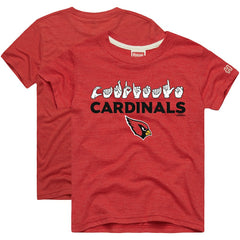 Arizona Cardinals Homage Youth Love Sign x ASL 2.0 Tri-Blend T-Shirt Cardinal | NFL