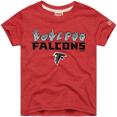Atlanta Falcons Homage Youth Love Sign x ASL 2.0 Tri-Blend T-Shirt Red | NFL