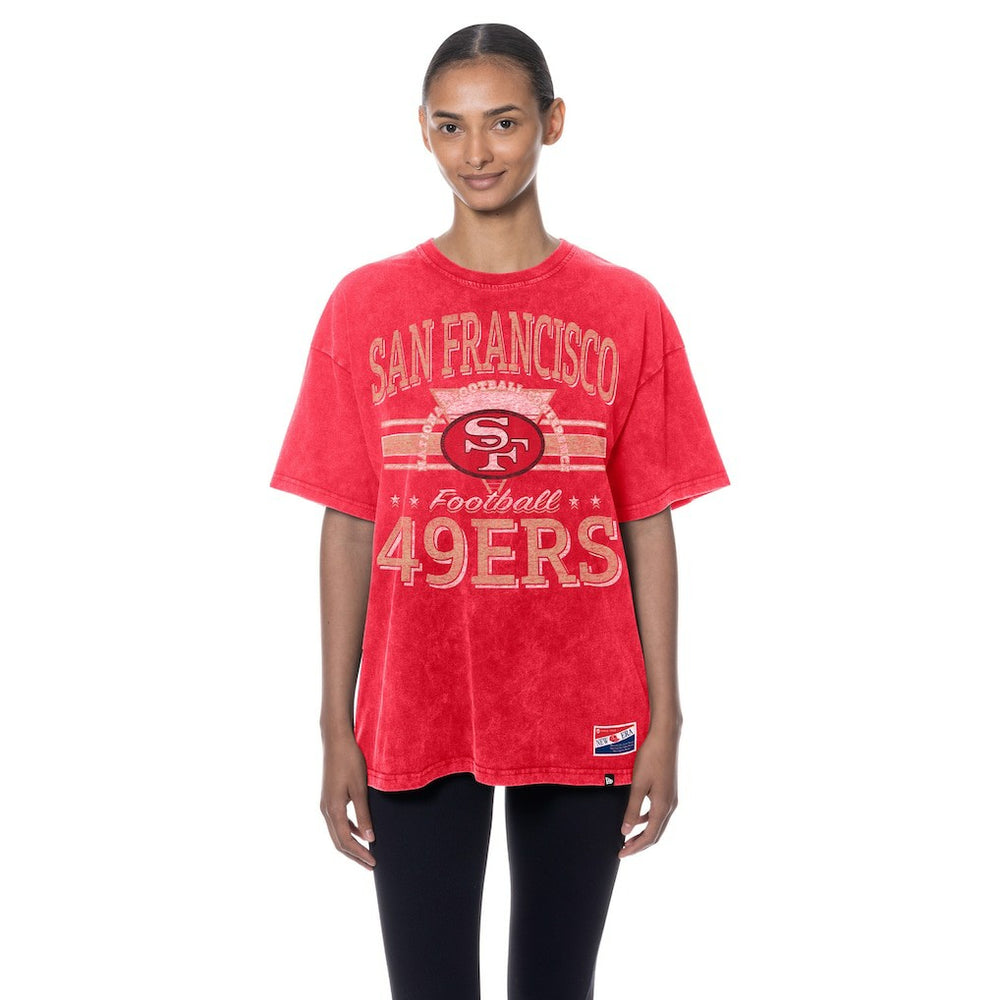 San Francisco 49ers New Era Women's Throwback Oversized T-Shirt Scarlet | NFL
