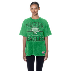 Philadelphia Eagles New Era Women's Throwback Oversized T-Shirt Kelly Green | NFL