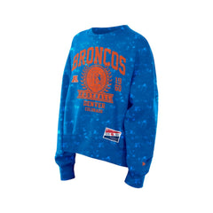 Denver Broncos New Era Women's Throwback Oversized Boxy Sweatshirt Royal | NFL