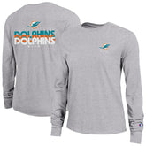 Miami Dolphins Champion Women's Core Long-Sleeve T-Shirt Heather Gray | NFL