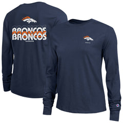 Denver Broncos Champion Women's Core Long-Sleeve T-Shirt Navy | NFL