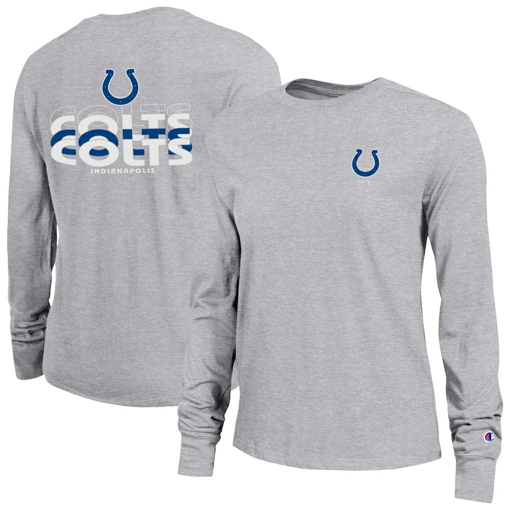 Indianapolis Colts Champion Women's Core Long-Sleeve T-Shirt Heather Gray | NFL