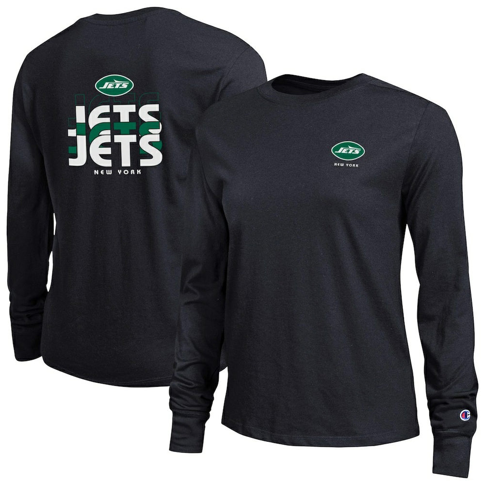 New York Jets Champion Women's Core Long-Sleeve T-Shirt Black | NFL