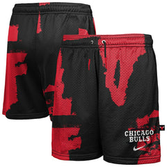 Chicago Bulls Youth Courtside Pro Shot Dri-FIT Mesh Practice Shorts Black/Red - NBA