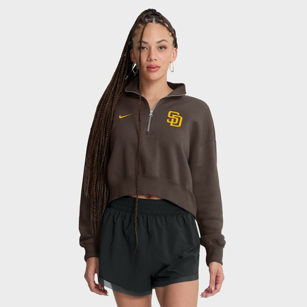 San Diego Padres Nike Women's Primetime Phoenix Fleece Half-Zip Sweatshirt - MLB