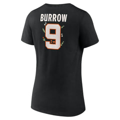Joe Burrow Cincinnati Bengals Women's Floral Name & Number V-Neck T-Shirt Black | NFL