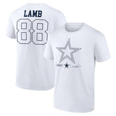CeeDee Lamb Dallas Cowboys Tonal Name & Number T-Shirt White | NFL