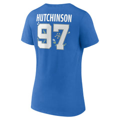 Aidan Hutchinson Detroit Lions Women's Floral Name & Number V-Neck T-Shirt Blue | NFL