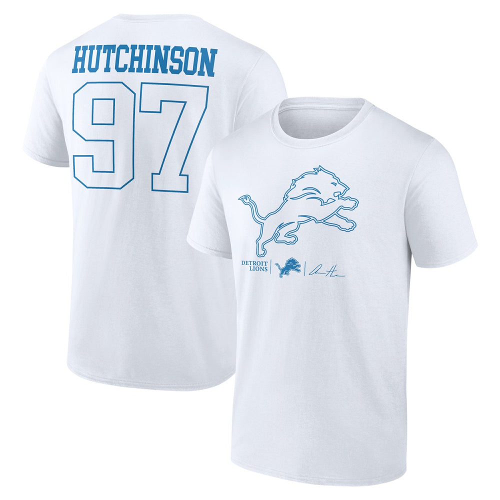 Aidan Hutchinson Detroit Lions Tonal Name & Number T-Shirt White | NFL