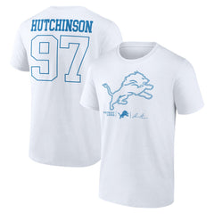 Aidan Hutchinson Detroit Lions Tonal Name & Number T-Shirt White | NFL