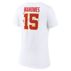 Patrick Mahomes Kansas City Chiefs Women's Floral Name & Number V-Neck T-Shirt White | NFL