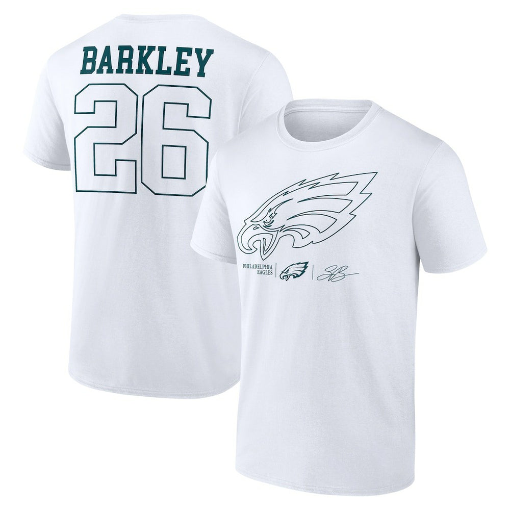 Saquon Barkley Philadelphia Eagles Tonal Name & Number T-Shirt White | NFL