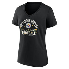 T.J. Watt Pittsburgh Steelers Women's Floral Name & Number V-Neck T-Shirt Black | NFL