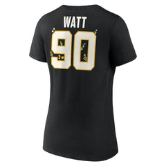T.J. Watt Pittsburgh Steelers Women's Floral Name & Number V-Neck T-Shirt Black | NFL