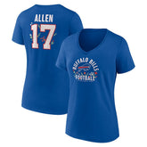 Josh Allen Buffalo Bills Women's Floral Name & Number V-Neck T-Shirt Royal | NFL