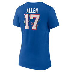 Josh Allen Buffalo Bills Women's Floral Name & Number V-Neck T-Shirt Royal | NFL