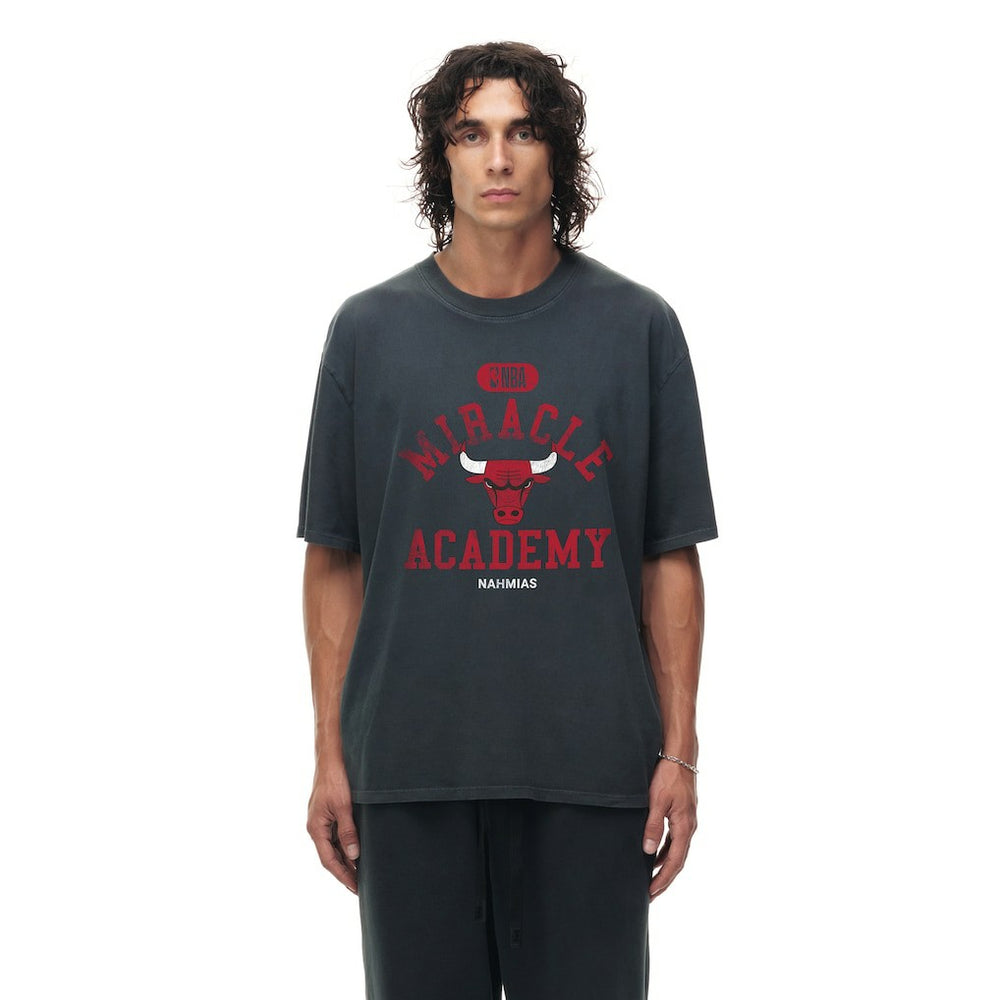 Chicago Bulls Unisex Miracle Academy x NBA Collection Vintage Boxy T-shirt Heather Black - NBA