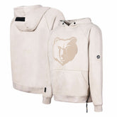 Memphis Grizzlies Protege Eco-Friendly Functional Suede Fashion Tonal Hoodie Cream - NBA