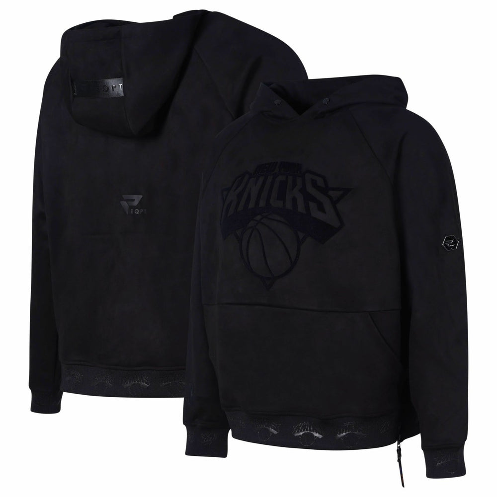 New York Knicks Protege Eco-Friendly Functional Suede Fashion Tonal Hoodie Black - NBA