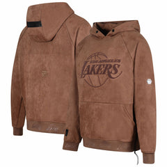 Los Angeles Lakers Protege Eco-Friendly Functional Suede Fashion Tonal Hoodie Brown - NBA