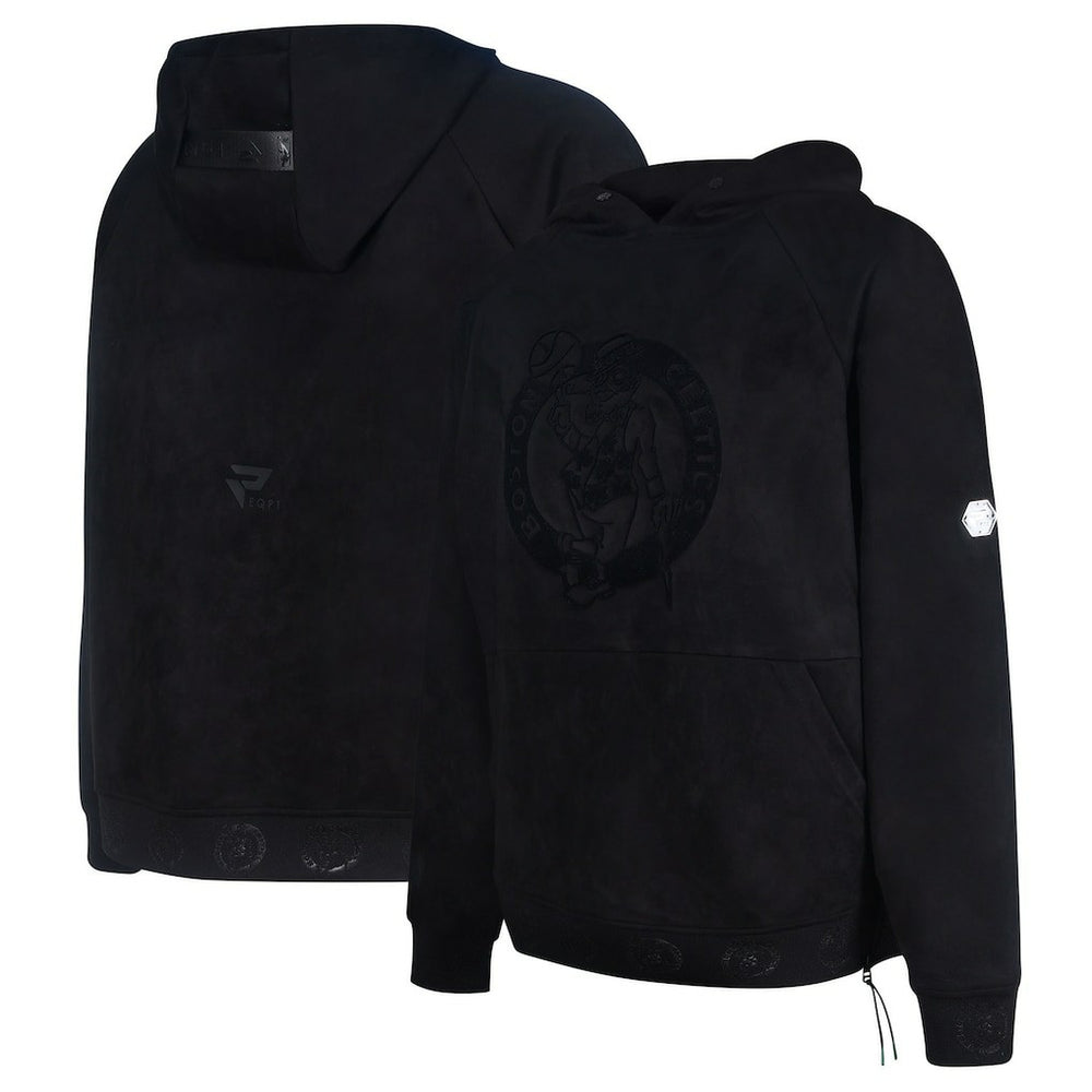 Boston Celtics Protege Eco-Friendly Functional Suede Fashion Tonal Hoodie Black - NBA