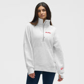Detroit Red Wings lululemon Women's Long Scuba Oversized Half-Zip Funnel Neck - Heathered Core Ultra Light Grey - NHL