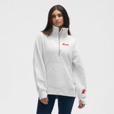 New Jersey Devils lululemon Women's Long Scuba Oversized Half-Zip Funnel Neck - Heathered Core Ultra Light Grey - NHL