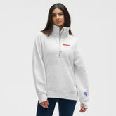 New York Rangers lululemon Women's Long Scuba Oversized Half-Zip Funnel Neck - Heathered Core Ultra Light Grey - NHL