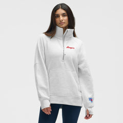 New York Rangers lululemon Women's Long Scuba Oversized Half-Zip Funnel Neck - Heathered Core Ultra Light Grey - NHL