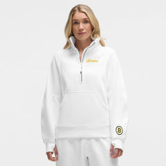 Boston Bruins lululemon Women's Long Scuba Oversized Half-Zip Funnel Neck - White - NHL