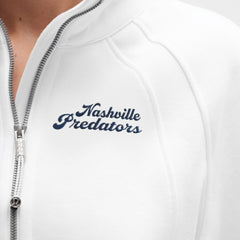 Nashville Predators lululemon Women's Long Scuba Oversized Half-Zip Funnel Neck - White - NHL