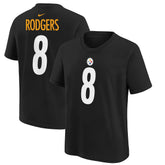 Aaron Rodgers Pittsburgh Steelers Youth Player Name & Number T-Shirt Black | NFL