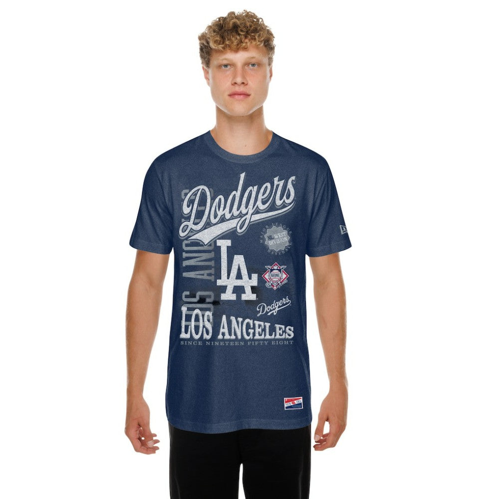 Los Angeles Dodgers New Era Oversized Throwback Distressed T-Shirt - MLB