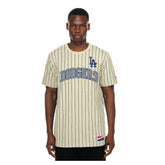 Los Angeles Dodgers New Era Throwback Meshback Pinstripe T-Shirt - MLB